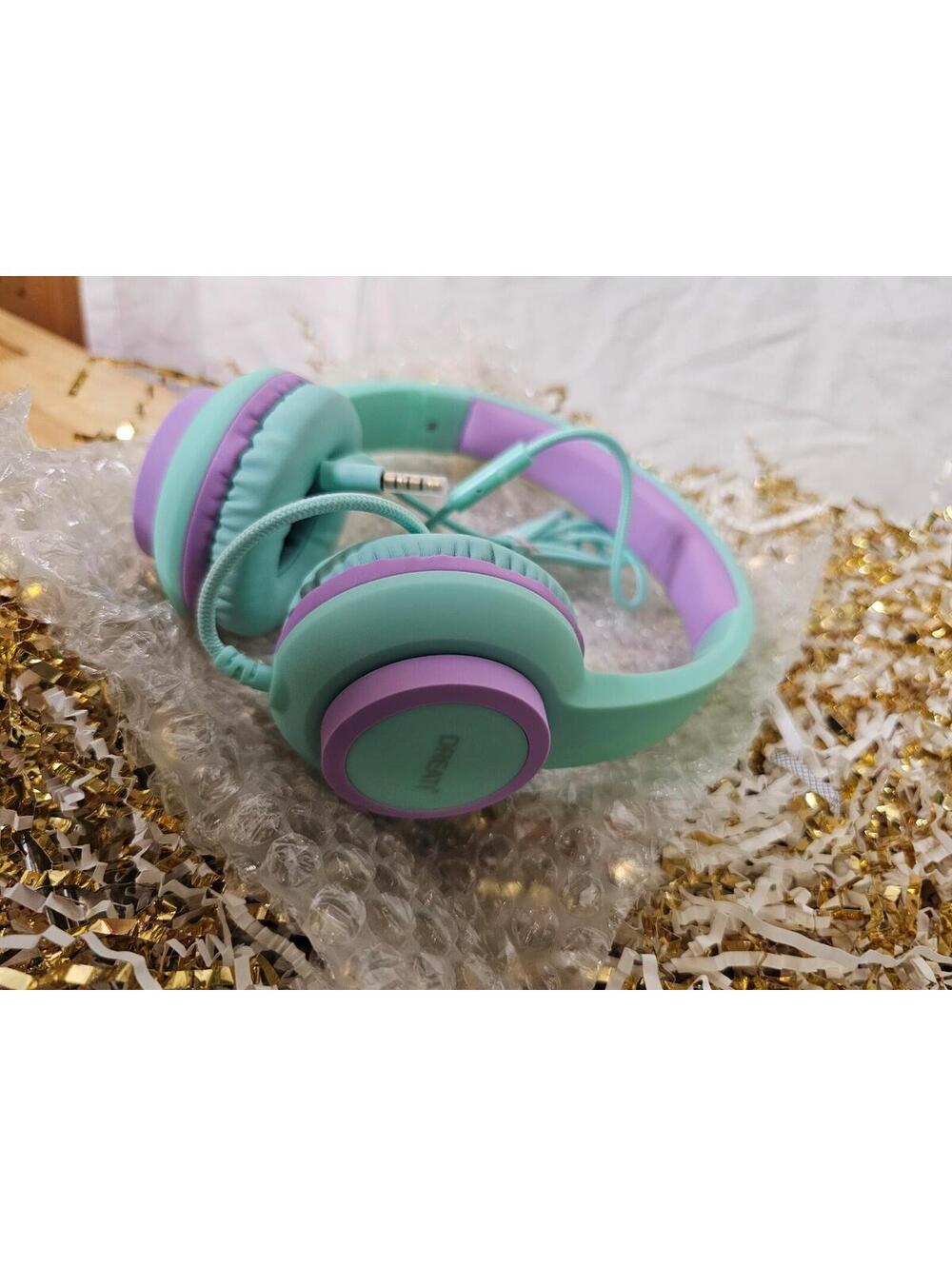 Kids Wired Headphones with Microphone (95dB Volume Limited) Mint Purple NEW